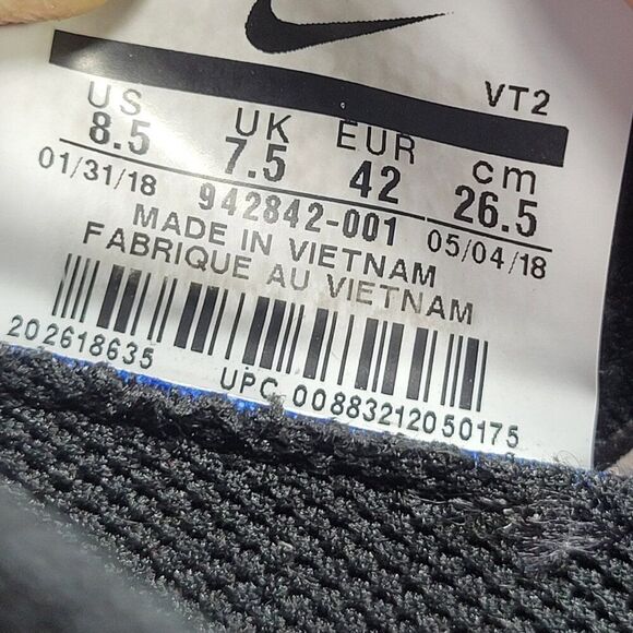 Nike Air Vapormax Flyknit 2 942842-001 Mens Size 8.5 Black Running‎ Shoes Mesh - Picture 11 of 11